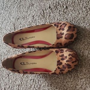 Leopard print wedges